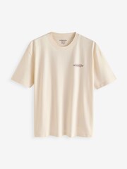 Guess Jeans Cream Boxy Fit Back Graphic Logo 100% Cotton T-Shirt - Image 6 of 6