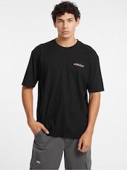Guess Jeans Black Boxy Fit Back Graphic Logo 100% Cotton T-Shirt - Image 1 of 6