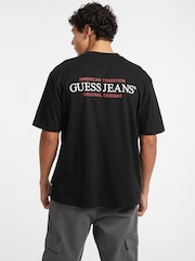 Guess Jeans Black Boxy Fit Back Graphic Logo 100% Cotton T-Shirt - Image 2 of 6