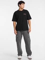 Guess Jeans Black Boxy Fit Back Graphic Logo 100% Cotton T-Shirt - Image 3 of 6