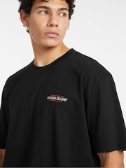 Guess Jeans Black Boxy Fit Back Graphic Logo 100% Cotton T-Shirt - Image 5 of 6