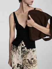 Mango Cream Fluid Animal Print Trousers - Image 4 of 6