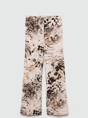 Mango Cream Fluid Animal Print Trousers - Image 5 of 6