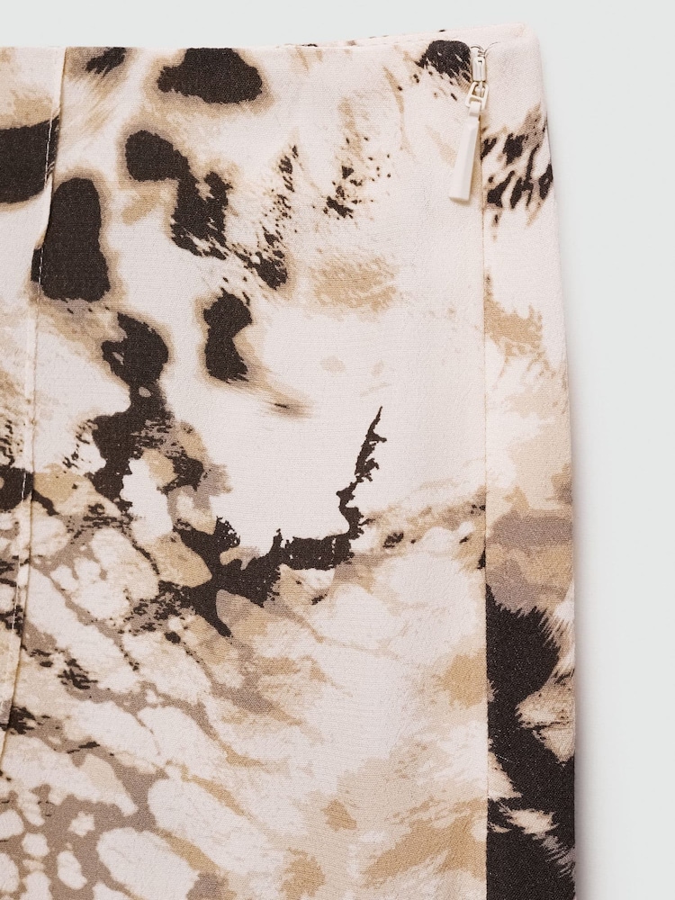 Mango Cream Fluid Animal Print Trousers - Image 6 of 6