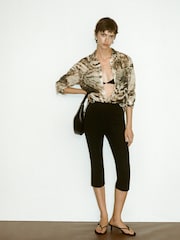 Mango Cream 100% Cotton Semi Transparent Animal Print Shirt - Image 1 of 8