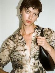 Mango Cream 100% Cotton Semi Transparent Animal Print Shirt - Image 5 of 8