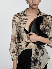Mango Cream 100% Cotton Semi Transparent Animal Print Shirt - Image 6 of 8