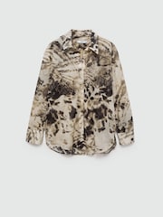 Mango Cream 100% Cotton Semi Transparent Animal Print Shirt - Image 8 of 8