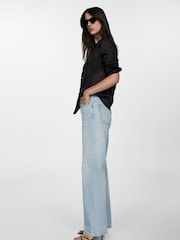 Mango Blue Miami Medium-Rise Straight Fit 100% Cotton Jeans - Image 2 of 7