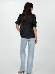 Mango Blue Miami Medium-Rise Straight Fit 100% Cotton Jeans - Image 3 of 7