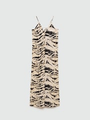 Mango Cream Long Animal Print Dress - Image 8 of 9