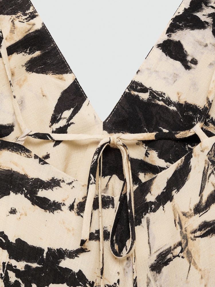 Mango Cream Long Animal Print Dress - Image 9 of 9