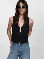 Mango Blue Catherin Culotte High Waist Jeans - Image 4 of 10