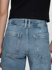 Mango Blue Catherin Culotte High Waist Jeans - Image 7 of 10
