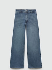 Mango Blue Catherin Culotte High Waist Jeans - Image 8 of 10