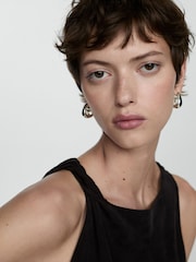Mango Black Cupro Dress With Side Opening - Image 5 of 8