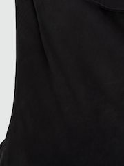 Mango Black Cupro Dress With Side Opening - Image 7 of 8