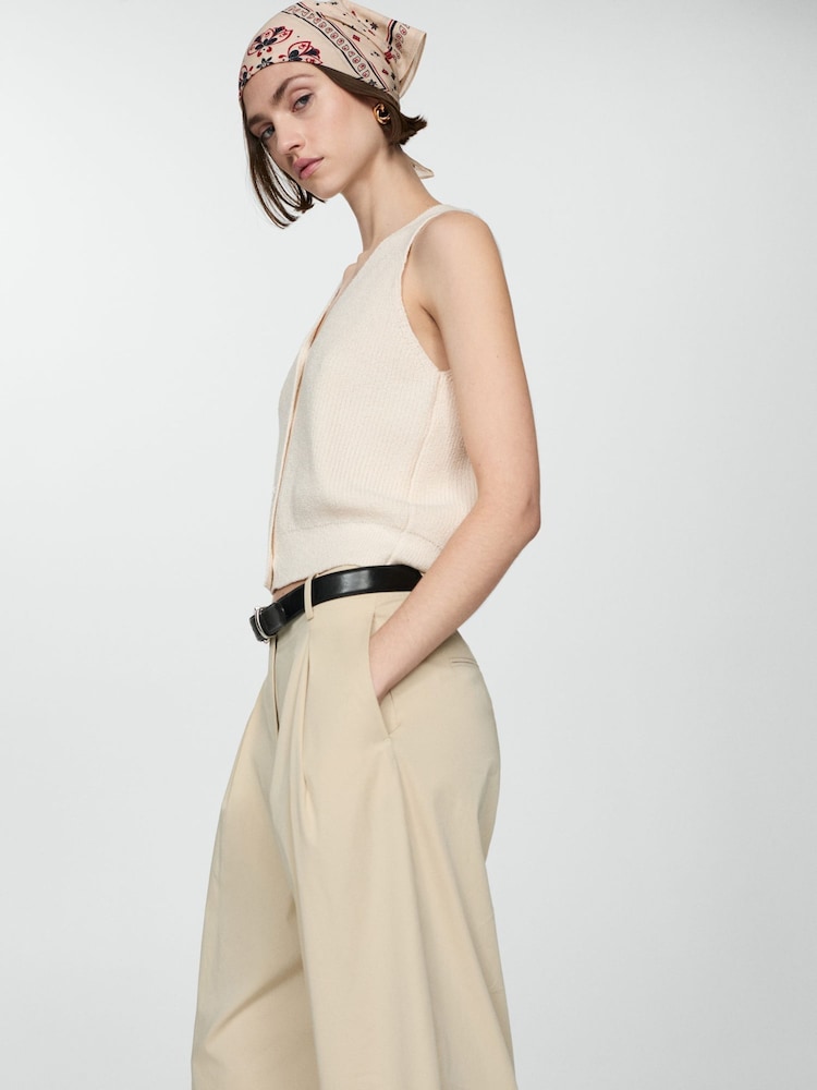 Mango Cream Ribbed Jersey Jacket - Image 1 of 7