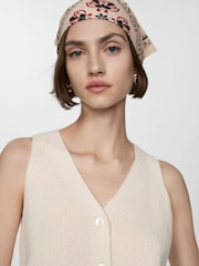 Mango Cream Ribbed Jersey Jacket - Image 4 of 7