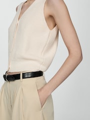 Mango Cream Ribbed Jersey Jacket - Image 5 of 7