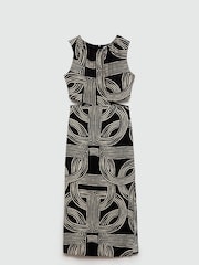 Mango Black Printed Dress With Openings - Image 4 of 5