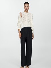 Mango Cream Crochet Knit Cardigan - Image 2 of 6