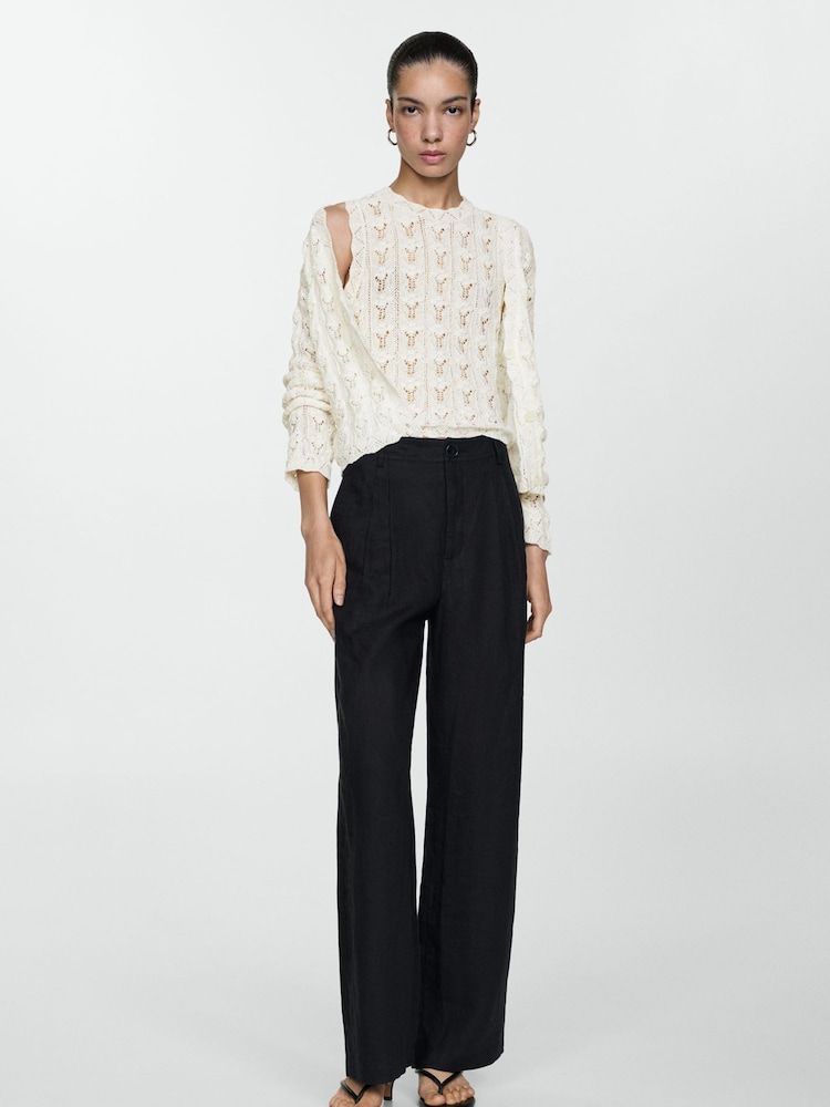 Mango Cream Crochet Knit Cardigan - Image 2 of 6