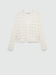 Mango Cream Crochet Knit Cardigan - Image 5 of 6