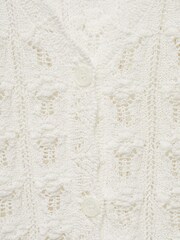 Mango Cream Crochet Knit Cardigan - Image 6 of 6