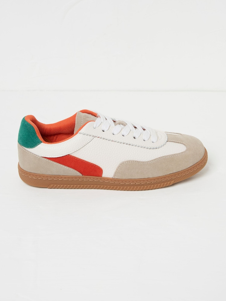 FatFace White Fia Retro Trainer - Image 1 of 3 FatFace White Fia Retro Trainer - Image 1 of 3