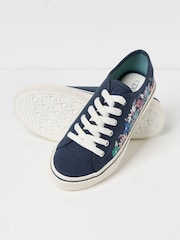 FatFace Navy Wren Embrodiered Trainers - Image 3 of 3