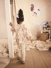 Pink/Cream Ditsy Floral Cath Kidston Blouse and Leggings Set (3mths-7yrs) - Image 2 of 9