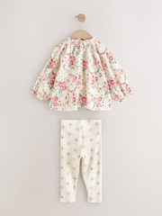 Pink/Cream Ditsy Floral Cath Kidston Blouse and Leggings Set (3mths-7yrs) - Image 7 of 9