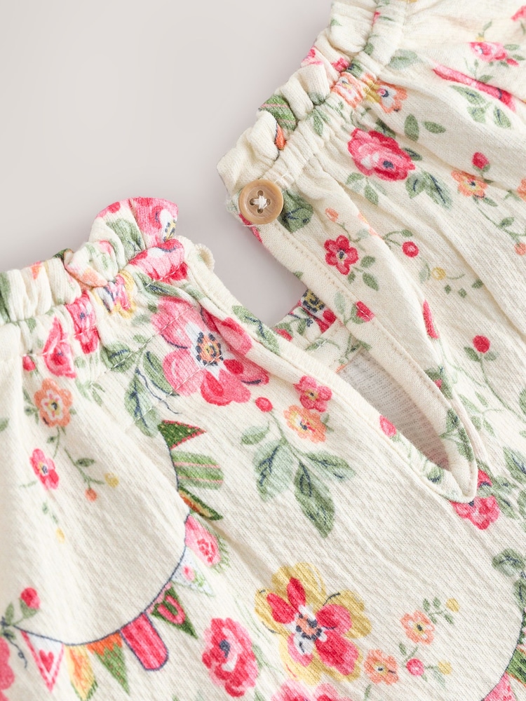 Pink/Cream Ditsy Floral Cath Kidston Blouse and Leggings Set (3mths-7yrs) - Image 8 of 9