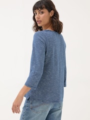FatFace Porter Blue Stripe 100% Cotton T-Shirt - Image 2 of 4