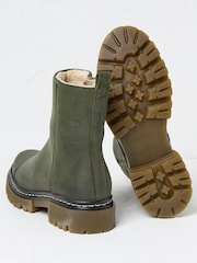 FatFace Winslie Khaki Green Chunky Boots - Image 3 of 3