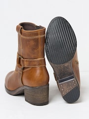 FatFace Hazel Tan Brown Mid Heel Boots - Image 2 of 3