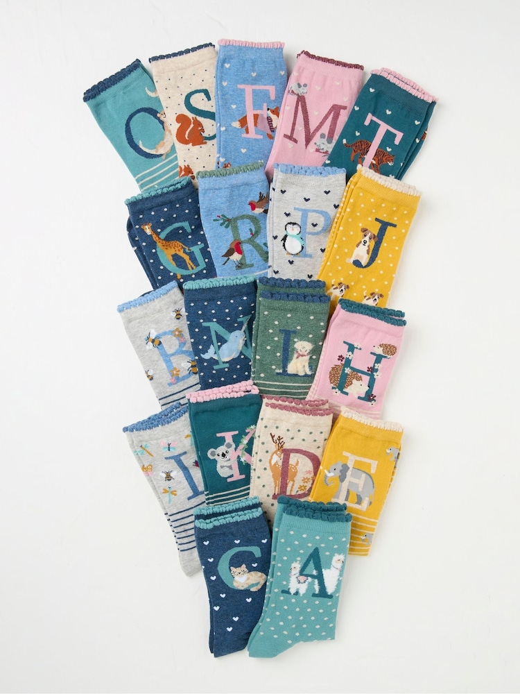FatFace Black 1 Pack Alphabet Socks - Image 1 of 1 FatFace Black 1 Pack Alphabet Socks - Image 1 of 1
