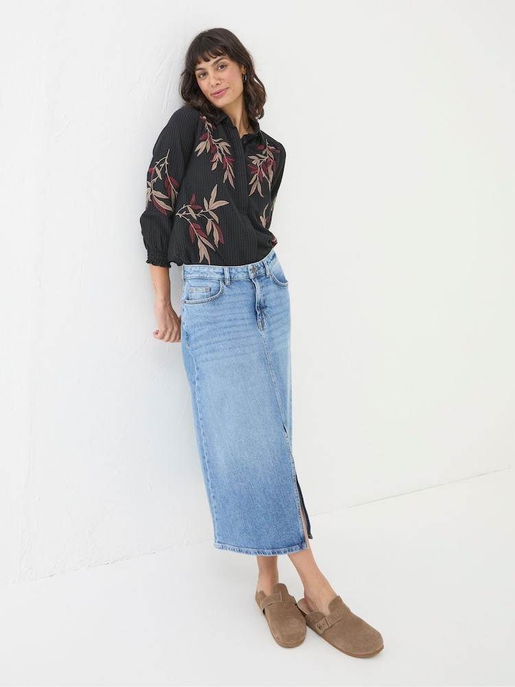 FatFace Black Kate Embroidered Shirt - Image 3 of 6