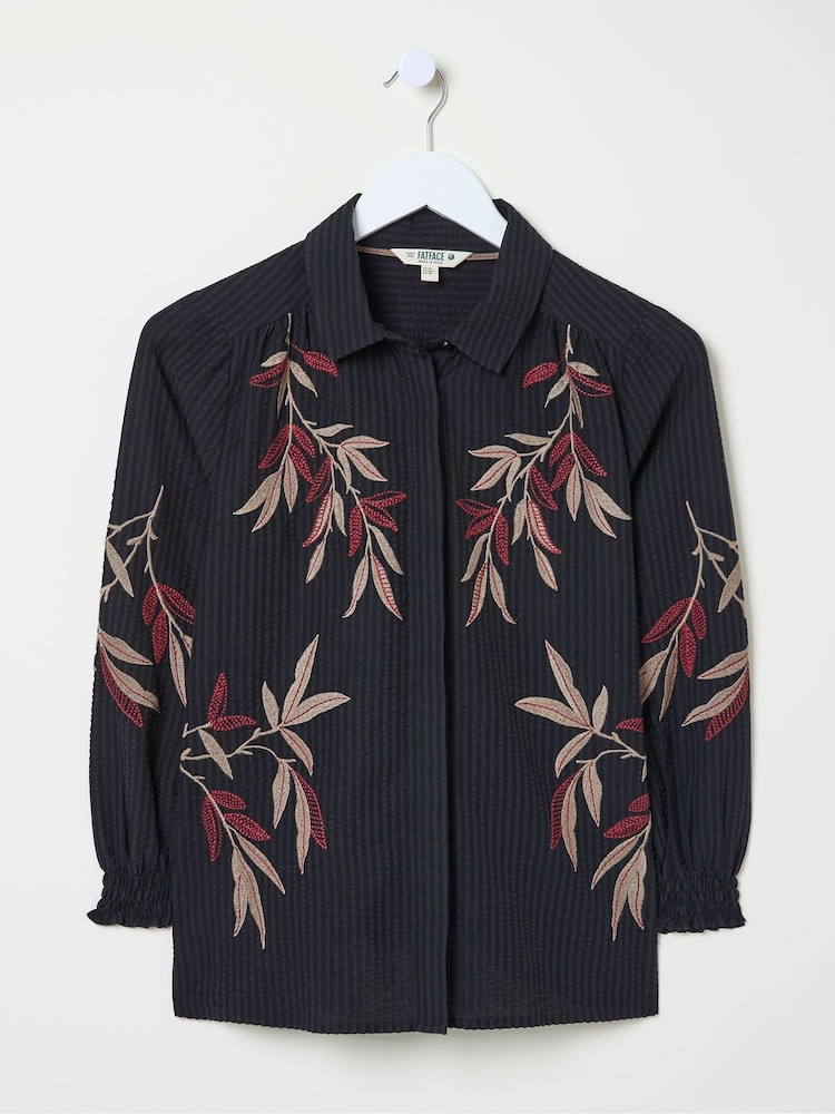 FatFace Black Kate Embroidered Shirt - Image 6 of 6