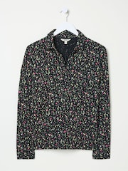 FatFace Paige Black Ditsy Jersey Shirt - Image 1 of 1