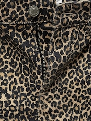 Mango Brown 100% Cotton Leopard Print Straight Jeans - Image 7 of 7