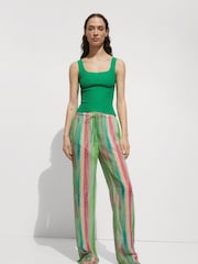 Mango Green Ribbed Knit Top - Image 2 of 7