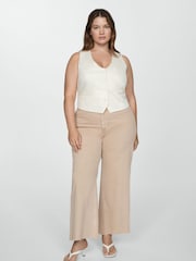 Mango Brown Catherin Culotte High Waist Jeans - Image 1 of 11