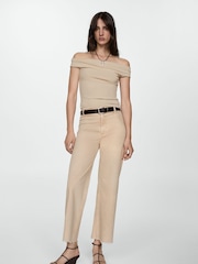 Mango Brown Catherin Culotte High Waist Jeans - Image 4 of 11