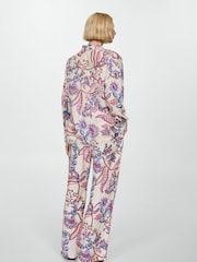 Mango Cream Flowy Floral Print Shirt - Image 2 of 8