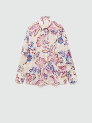 Mango Cream Flowy Floral Print Shirt - Image 6 of 8