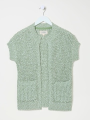 FatFace Erika Green Knitted Kimono Cardigan - Image 10 of 10
