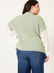 FatFace Erika Green Knitted Kimono Cardigan - Image 2 of 10