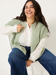 FatFace Erika Green Knitted Kimono Cardigan - Image 3 of 10